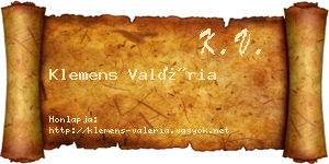 Klemens Valéria névjegykártya